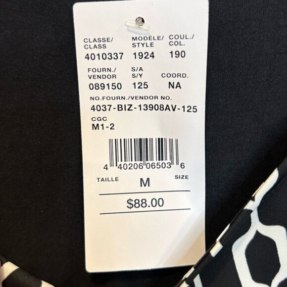 Laura Geometric Print Top Black White - Picture 5 of 7